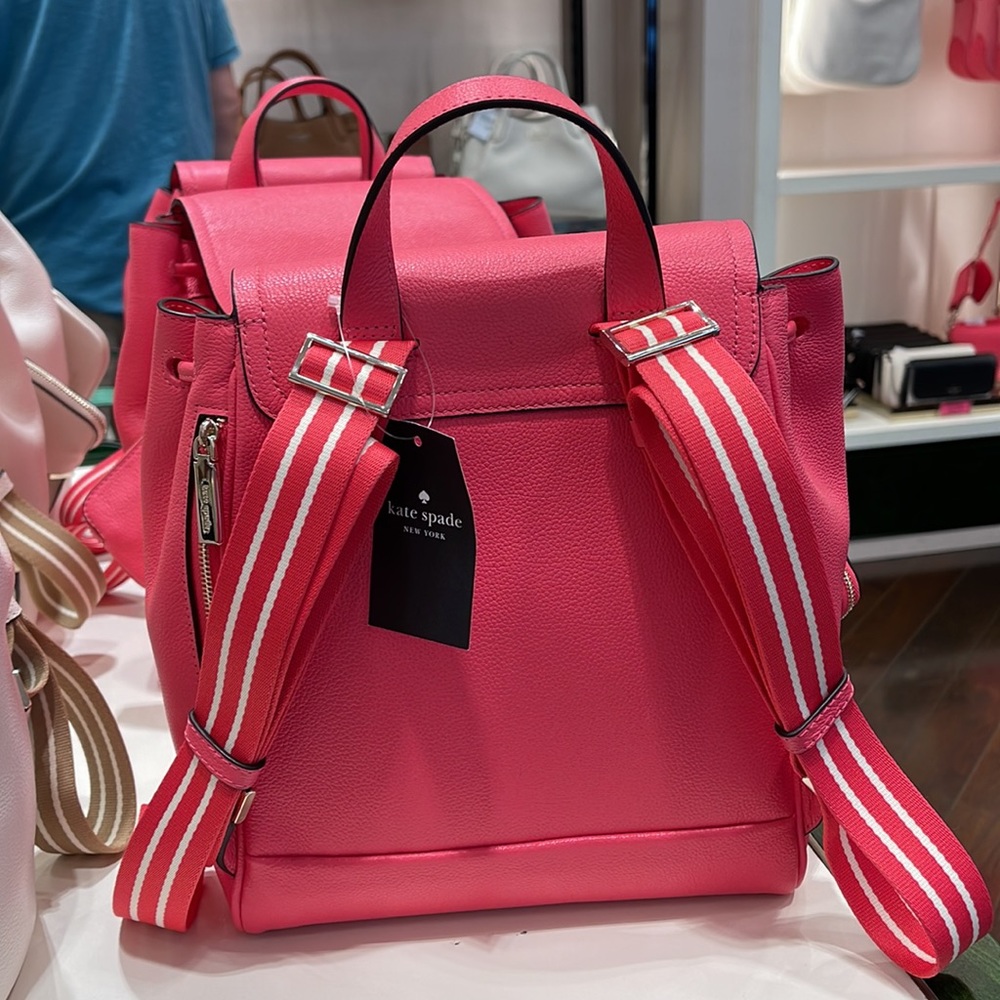 Kate Spade Rosie Medium Flap Backpack 
K8714 pebbled leather Pink Pepper
NWT - Picture 8 of 16